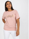 Dámske Oversize tričko s krátkymi rukávmi, púdrovo ružové