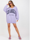 Dámska Oversize mikina s nápisom LOS ANGELES, svetlo fialová