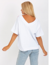 Dámske Oversize tričko s výstrihom v tvare V, biele