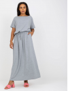 Dámske letné Oversize šaty s viazaním v páse, sivé