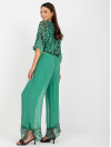Široké dámske nohavice s leopardím vzorom, zelené