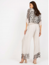 Široké dámske nohavice s leopardím vzorom,svetlo béžové