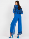 Široké dámske nohavice s leopardím vzorom, modré