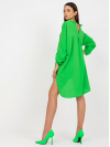 Dámske košeľové Oversize šaty s vreckom, svelo zelené