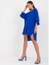 Dámske košeľové Oversize šaty s vreckom, kobaltová modrá