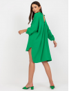 Dámske košeľové Oversize šaty s vreckom, zelené