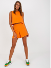 Dámsky elegantný komplet top + šortky, oranžový