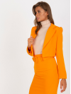 Krátke dámske sako bez zapínania, oranžové