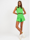 Dámsky elegantný komplet top + šortky, svetlo zelený