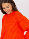 Dámsky rebrovaný pulóver, oranžový