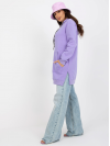 Dámska mikina s dlhými rukávmi s kapucňou, svetlo fialová