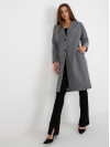 Dámsky Oversize štýlový kabát s dlhými rukávmi, tmavo sivý