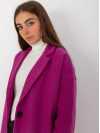 Dámsky Oversize štýlový kabát s dlhými rukávmi, fialový
