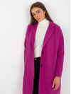 Dámsky Oversize štýlový kabát s dlhými rukávmi, fialový