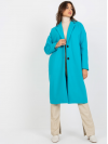 Dámsky Oversize štýlový kabát s dlhými rukávmi, tyrkysová