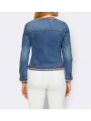 Dizajnová džínsová bunda, modro-bielená