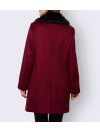 Značkový krátky vlnený kabát Isabell Schmitt Collection, tmavočervený