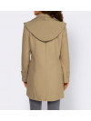 Dizajnový vlnený krátky kabát s kapucňou Linea Tesini, béžový 