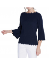 Création L Premium pulóver z hodvábu a bavlny, námornícka modrá