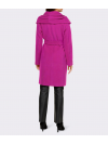 Dizajnový vlnený kabát so zaväzovacím opaskom Ashley Brooke, purpurový