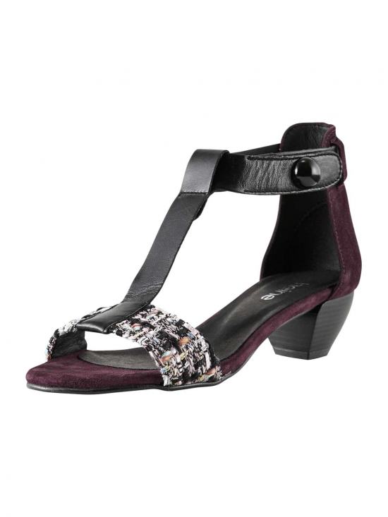 HEINE štýlové dámske sandále, bordové-čierne-farebné