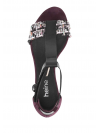HEINE štýlové dámske sandále, bordové-čierne-farebné