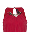 Melrose džersejové šaty s ozdobnou retiazkou, červené