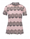 Čipkované tričko s topom HEINE, ružová-antracitová