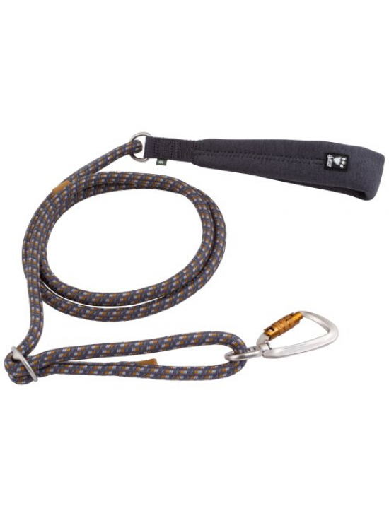 Hurtta Adjustable Rope Leash Eco Blackberry - nastaviteľné lanové vodítko s mäkkým úchopom pre psa, šedá a medová