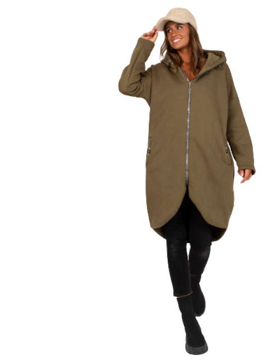 Dámska dlhá Oversize mikina s kapucňou, khaki