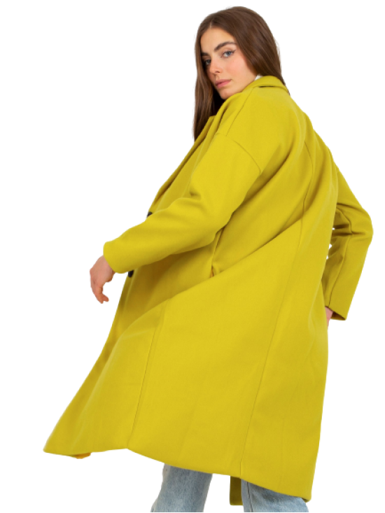 Dámsky Oversize štýlový kabát s dlhými rukávmi, olivový