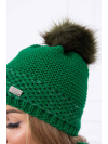 Dámska súprava čiapka a šál, zelená