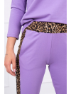 Dámska tepláková súprava s leopardím vzorom, fialová