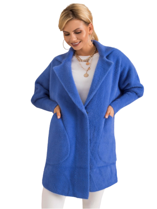 Dámsky teddy coat / kabátik vo veľkosti UNI, modrý