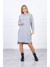 Dámske mikinové šaty s nápisom Unlimited, sivé