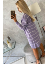Dámsky pruhovaný sveter, fialový