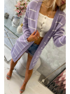 Dámsky pruhovaný sveter, fialový