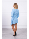 Oversize dámske šaty s viazaním v páse, bledo modrá