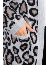 Dámsky sveter s leopardím vzorom, sivý