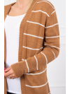 Dámsky pruhovaný sveter, hnedý