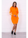 Dámske šaty s nápisom OFF - WHITE, neónovo oranžové
