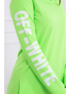 Dámske šaty s nápisom OFF - WHITE, neónovo zelené
