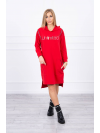 Dámske mikinové šaty s nápisom Unlimited, červené