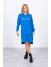Dámske mikinové šaty s nápisom Unlimited, modré