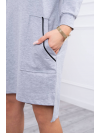 Dámske mikinové šaty s nápisom Unlimited, sivé