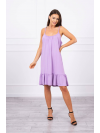 Letné dámske šaty s tenkými remienkami, fialové