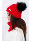 Štýlová dámska súprava čiapka a šál, červená