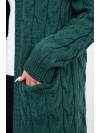 Dámsky sveter s vreckami a kapucňou, zelený