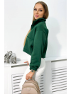 Zateplená dámska bavlnená mikina so zipsom, zelená
