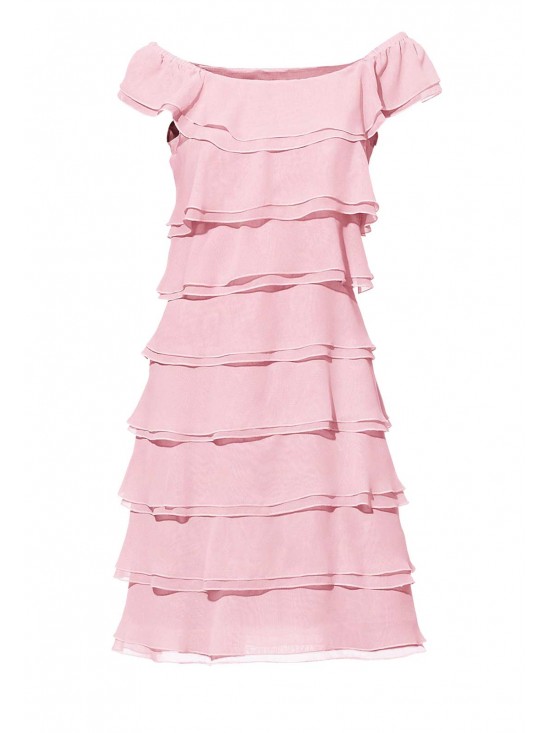 Dizajnové volánové šaty Ashley Brooke, ružové